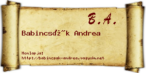 Babincsák Andrea névjegykártya