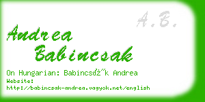 andrea babincsak business card